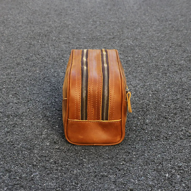 The Nomad Toiletry Bag | Genuine Leather Travel Toiletry Bag STEEL HORSE LEATHER