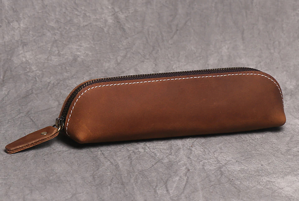 The Paavo Leather Pen Case | Leather Makeup Pouch STEEL HORSE LEATHER
