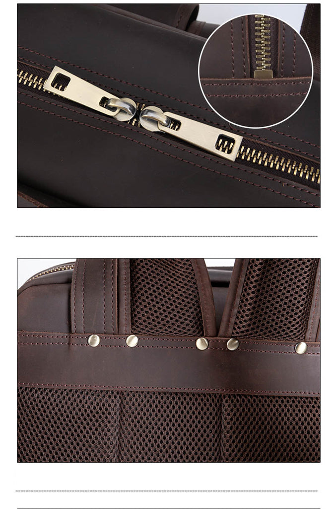 The Gaetano | Large Leather Backpack Camera Bag with Tripod Holder STEEL HORSE LEATHER