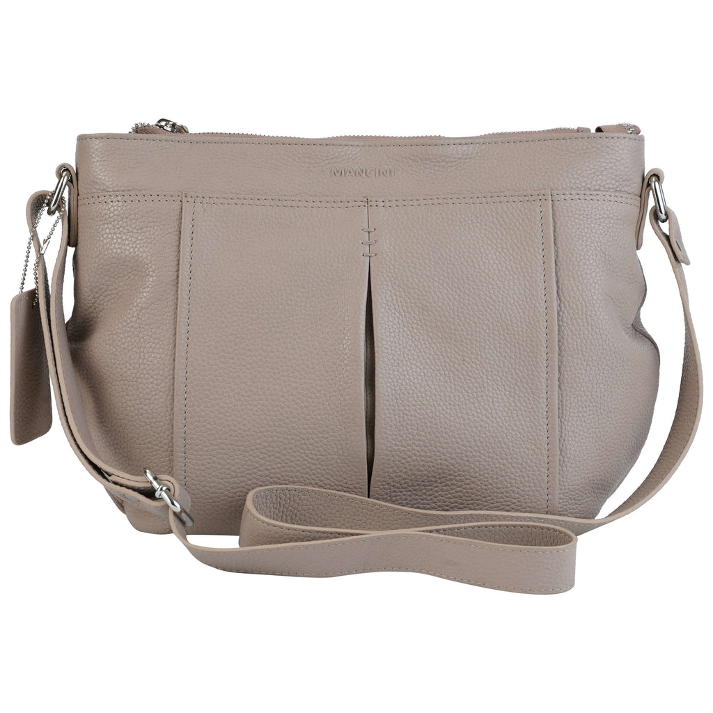 Mancini Pebbled Scarlet Crossbody Hobo bag Mancini