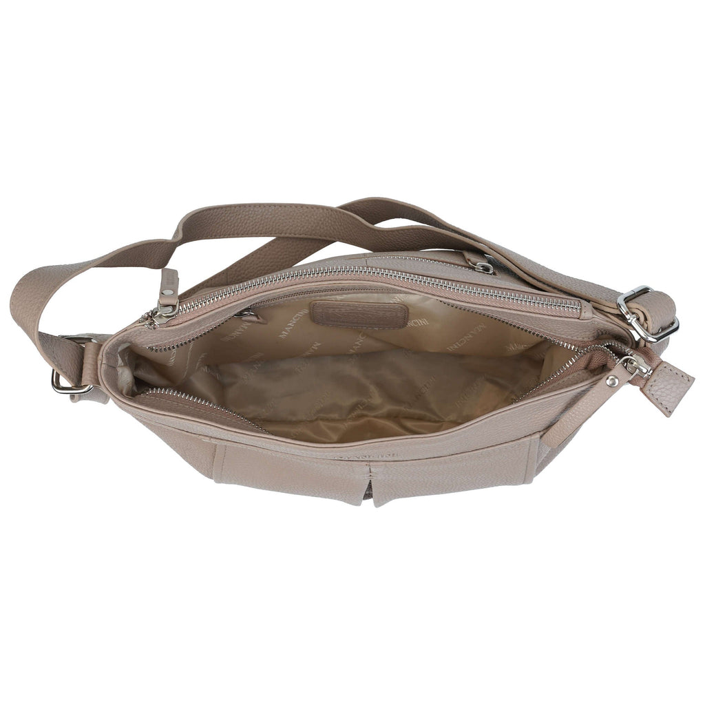 Mancini Pebbled Scarlet Crossbody Hobo bag Mancini