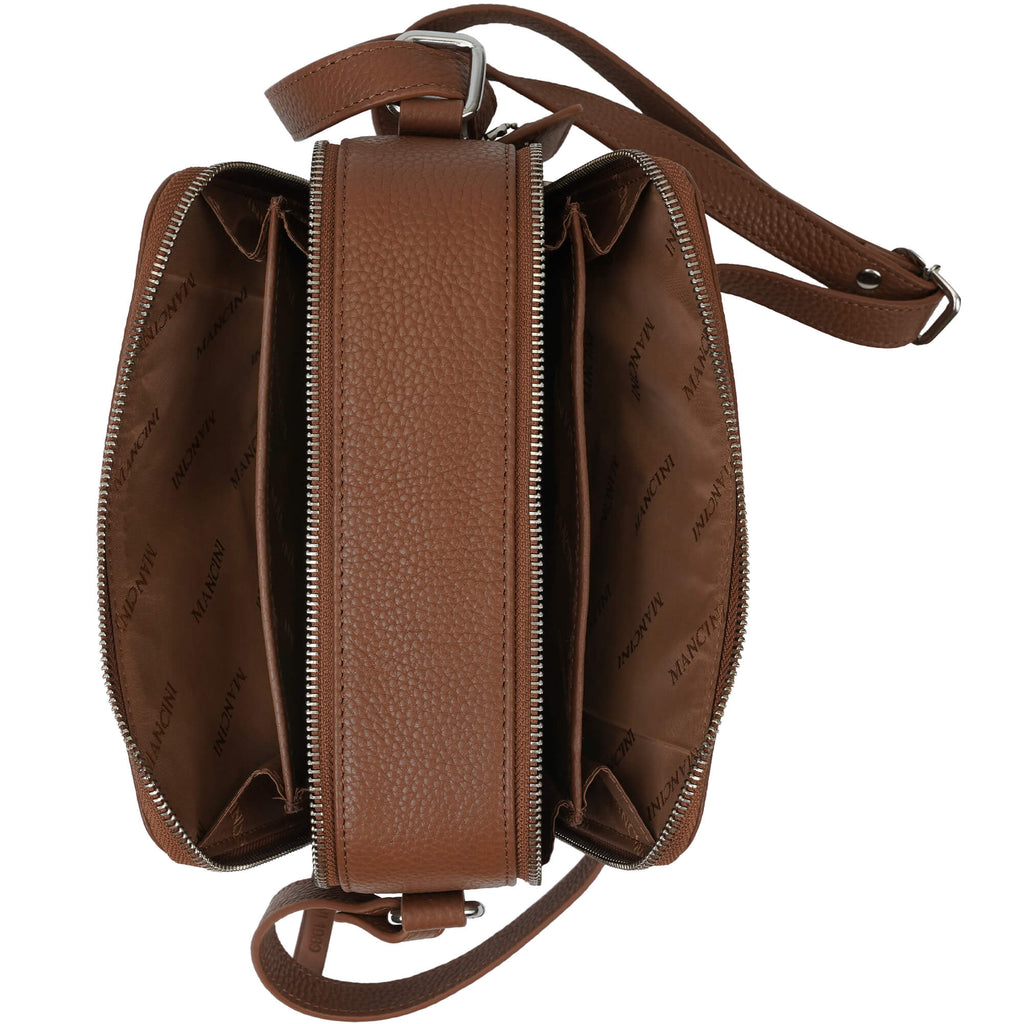 Mancini Pebbled Rachel Camera Style Crossbody Bag Mancini