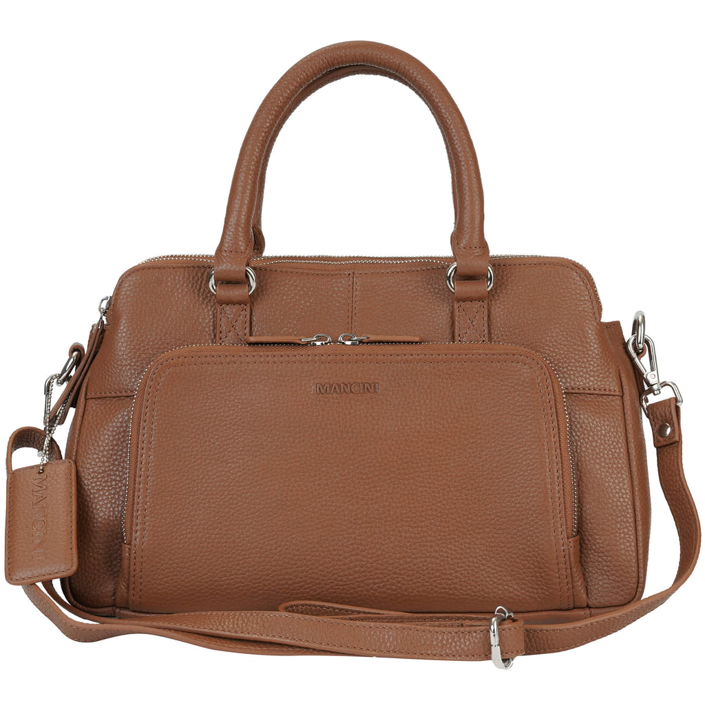 Mancini Pebbled Jennifer Satchel Bag Mancini