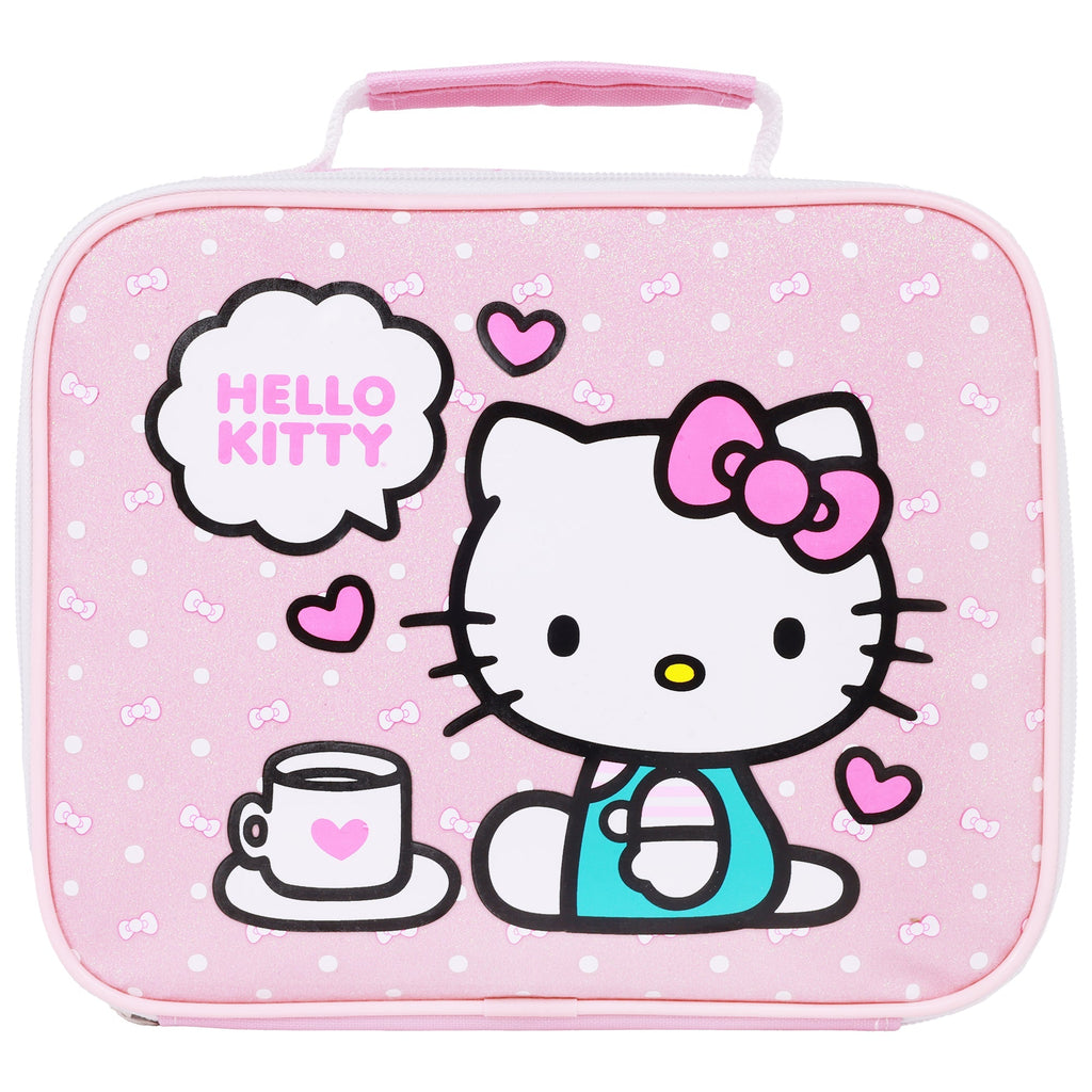 Hello Kitty All-Over Print Backpack with Detachable Lunchbox & 3D Charm Ful Luggage