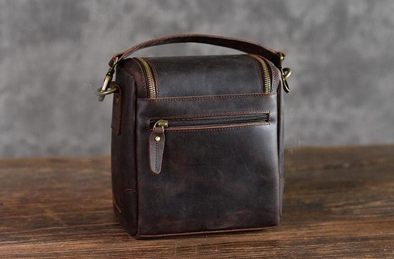 The Calista | Small Leather Camera Bag - Leather Camera Lens Case STEEL HORSE LEATHER