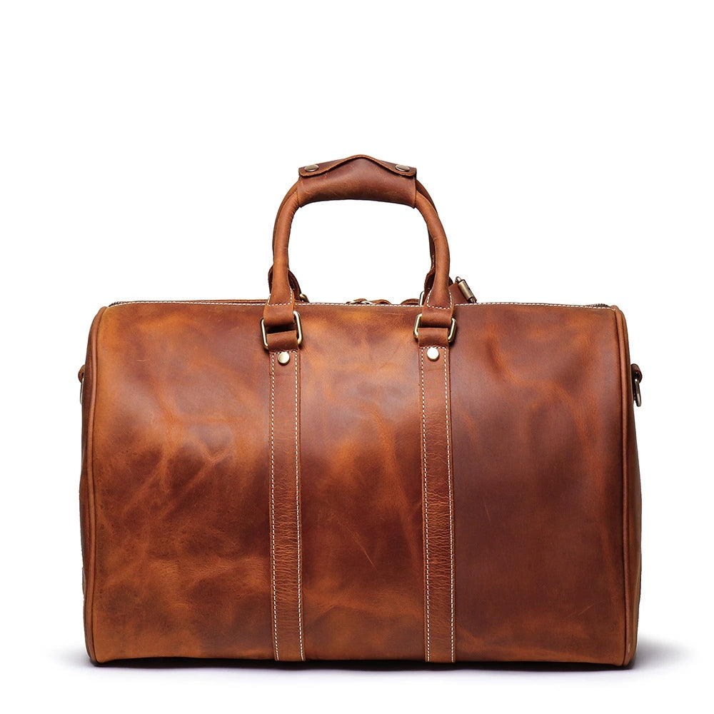 The Brandt Weekender | Small Leather Duffle Bag STEEL HORSE LEATHER
