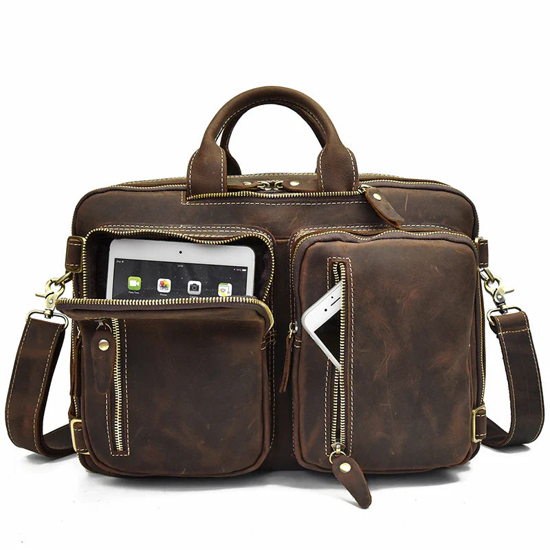 Dublin Leather Backpack Briefcase 2-in-1 Classy Leather Bags