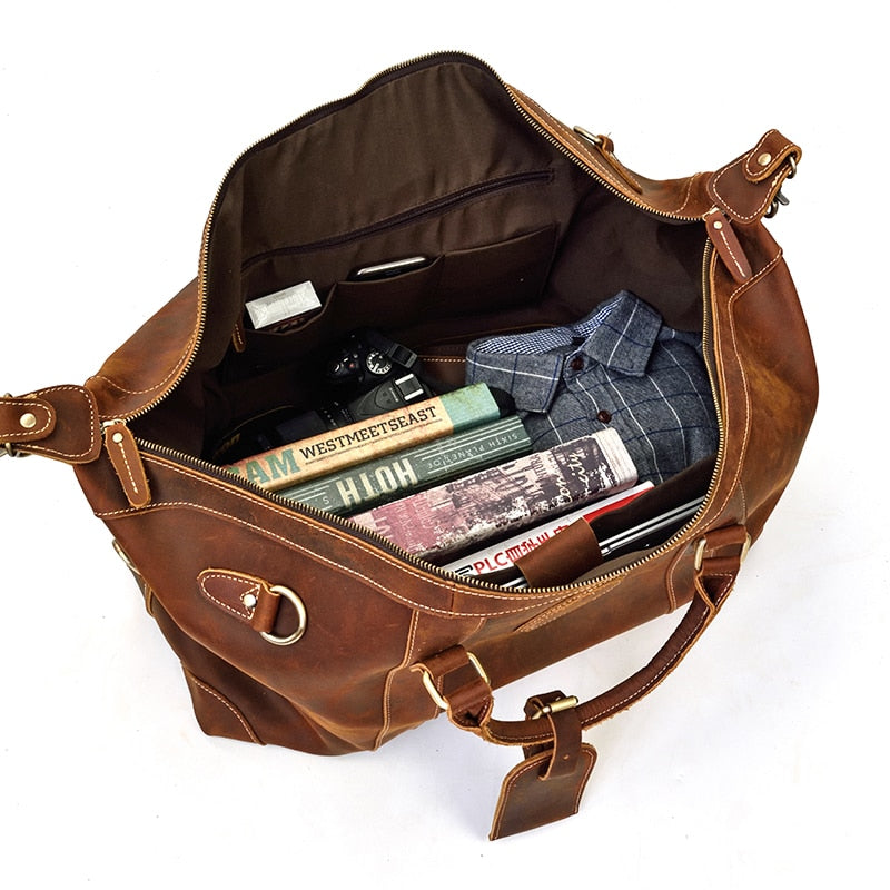 The Eira Duffle Bag | Vintage Leather Weekender STEEL HORSE LEATHER