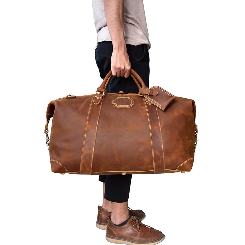 The Eira Duffle Bag | Vintage Leather Weekender STEEL HORSE LEATHER