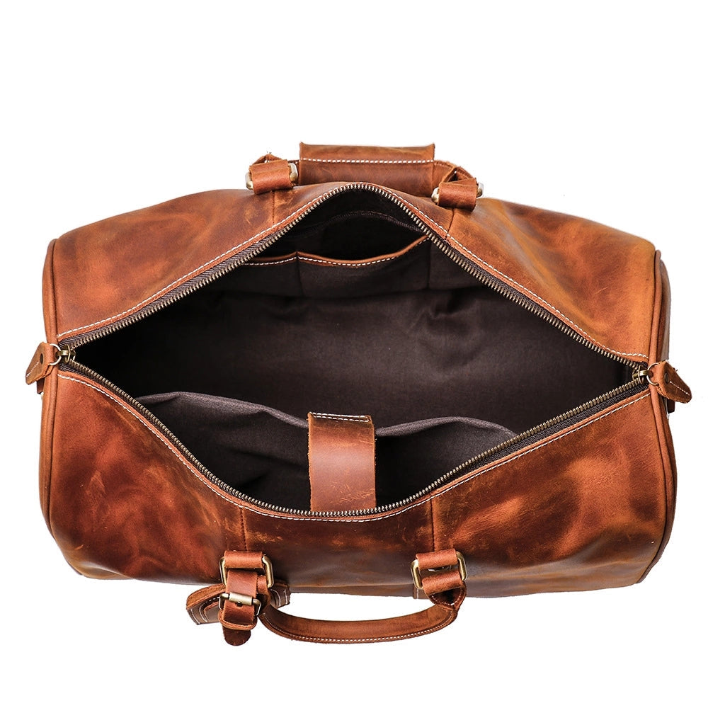 The Brandt Weekender | Small Leather Duffle Bag STEEL HORSE LEATHER