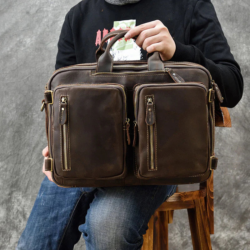 Dublin Leather Backpack Briefcase 2-in-1 Classy Leather Bags