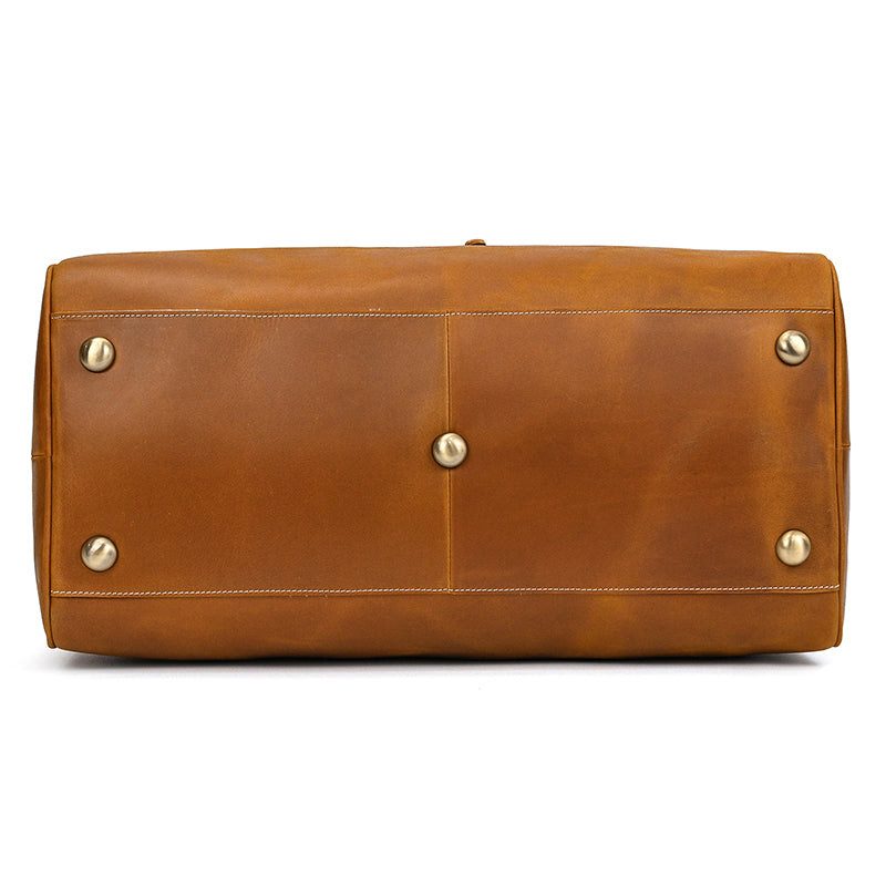 Handcrafted Leather Weekender Bag Retro Full Grain Leather Duffle Bag Mens Leather Carry-on Bag Large Vacation Holidays Travel Bag RockCow Leather Studio