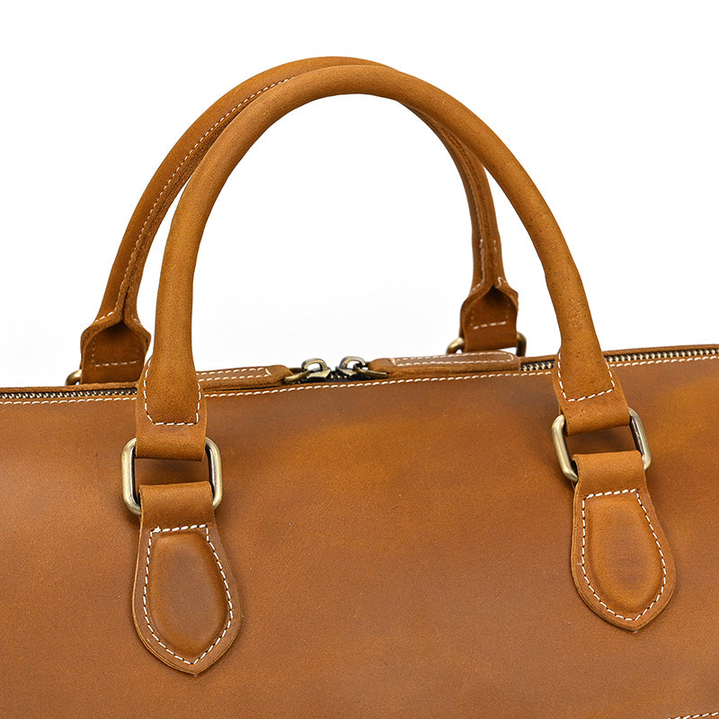 Handcrafted Leather Weekender Bag Retro Full Grain Leather Duffle Bag Mens Leather Carry-on Bag Large Vacation Holidays Travel Bag RockCow Leather Studio