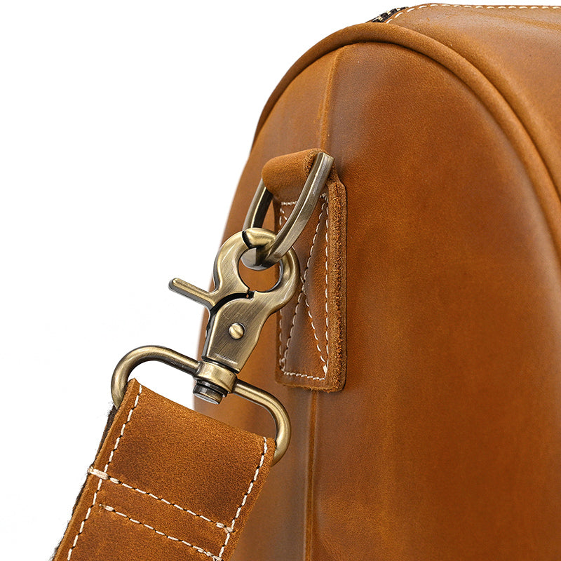 Handcrafted Leather Weekender Bag Retro Full Grain Leather Duffle Bag Mens Leather Carry-on Bag Large Vacation Holidays Travel Bag RockCow Leather Studio
