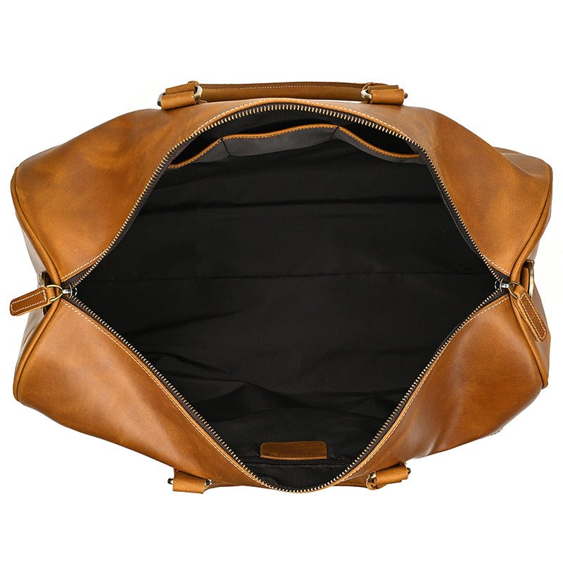 Handcrafted Leather Weekender Bag Retro Full Grain Leather Duffle Bag Mens Leather Carry-on Bag Large Vacation Holidays Travel Bag RockCow Leather Studio