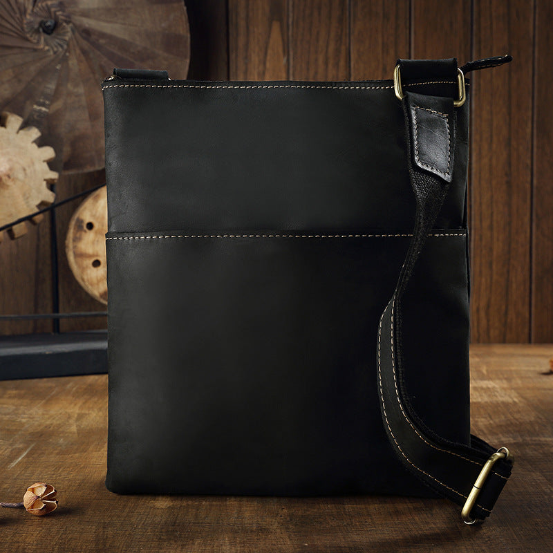 Handmade Leather Men's Crossbody Bag, Retro Genuine Leather Shoulder Bag for Men, Christmas gift RockCow Leather Studio