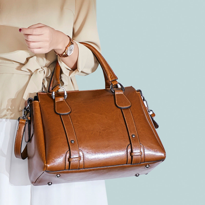 Handmade Top Grain Leather Women Shoulder Bags Stylish Ladies Leather Handbag Gifts For Her SX2833 RockCow Leather Studio