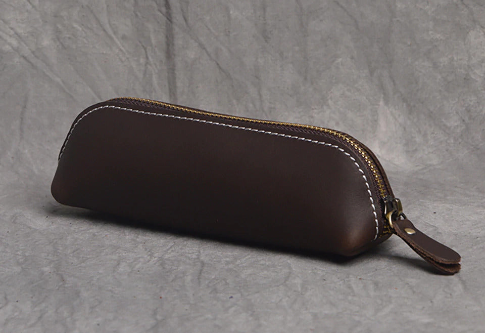 The Paavo Leather Pen Case | Leather Makeup Pouch STEEL HORSE LEATHER