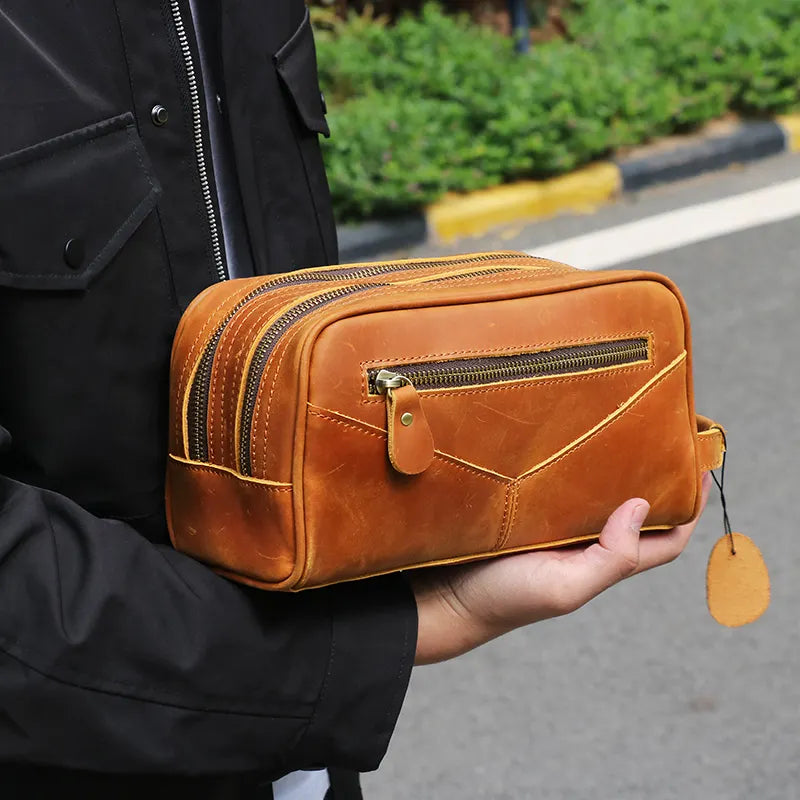 The Nomad Toiletry Bag | Genuine Leather Travel Toiletry Bag STEEL HORSE LEATHER