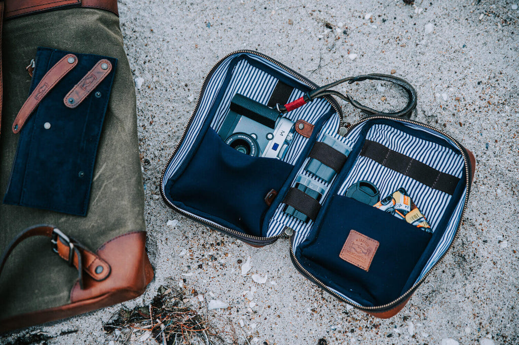Heritage Leather "Doc" Electronics Organizer / Toiletry Kit Mission Mercantile Leather Goods