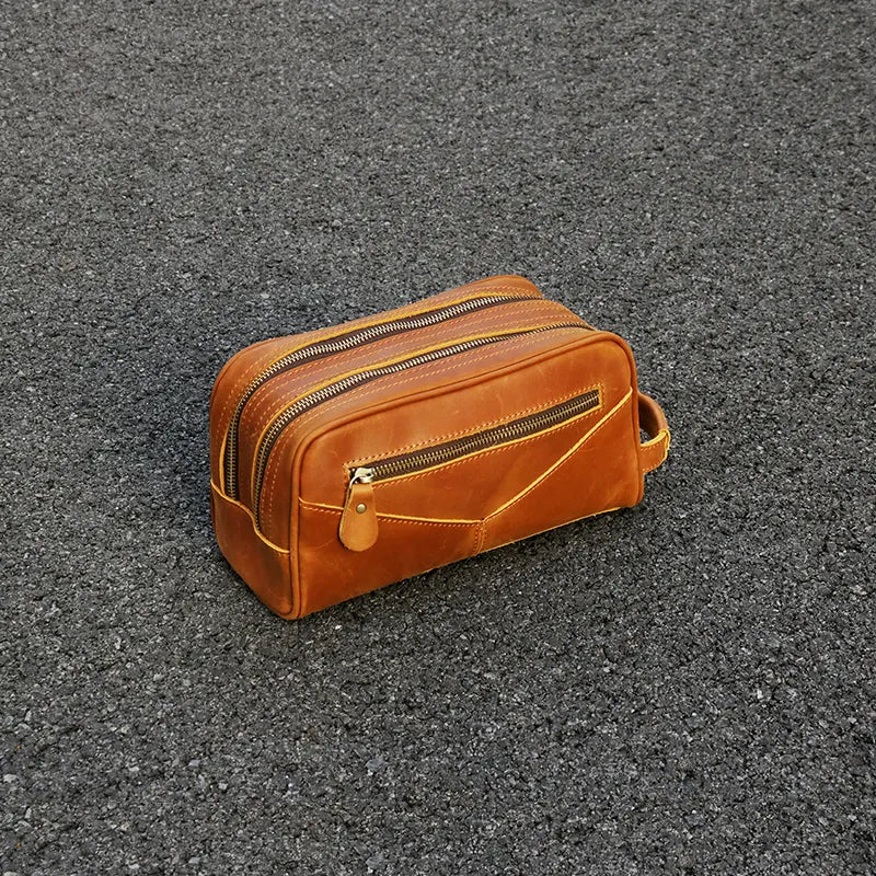 The Nomad Toiletry Bag | Genuine Leather Travel Toiletry Bag STEEL HORSE LEATHER