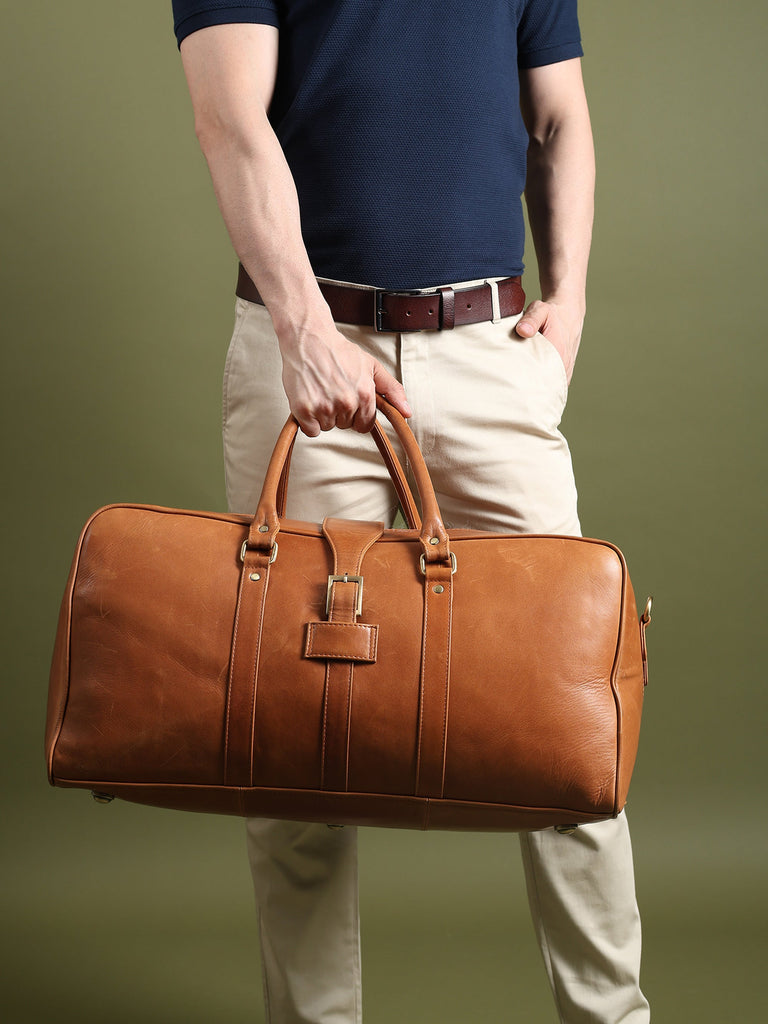 Port Blair Leather Duffle Travel Bag Classy Leather Bags