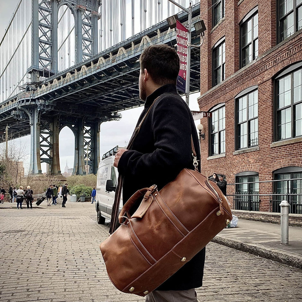 The Dagny Weekender | Large Leather Duffle Bag STEEL HORSE LEATHER