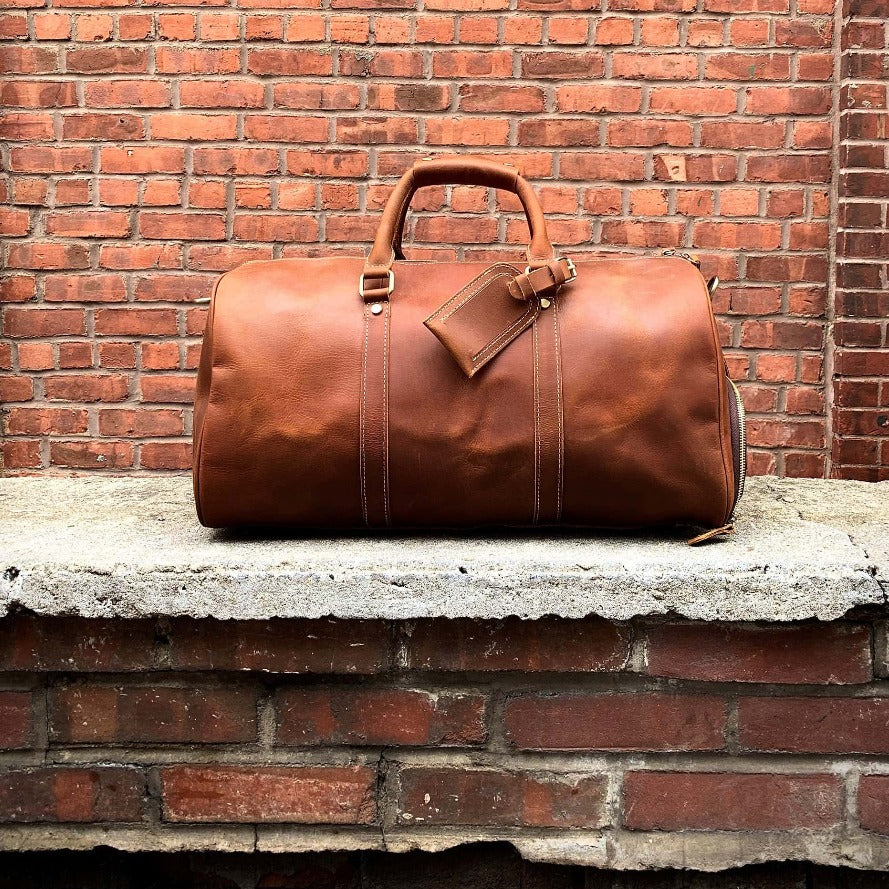 The Dagny Weekender | Large Leather Duffle Bag STEEL HORSE LEATHER