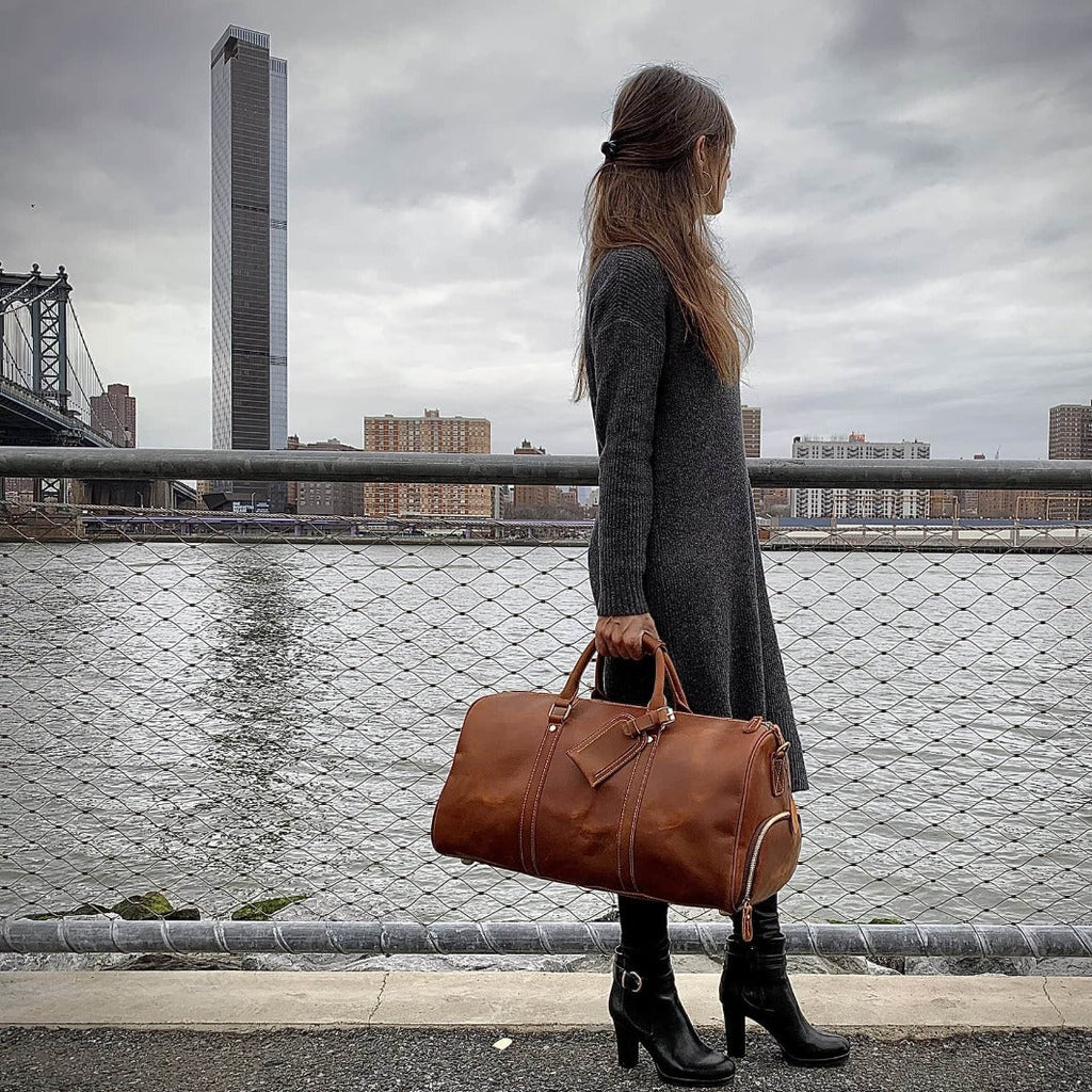 The Dagny Weekender | Large Leather Duffle Bag STEEL HORSE LEATHER
