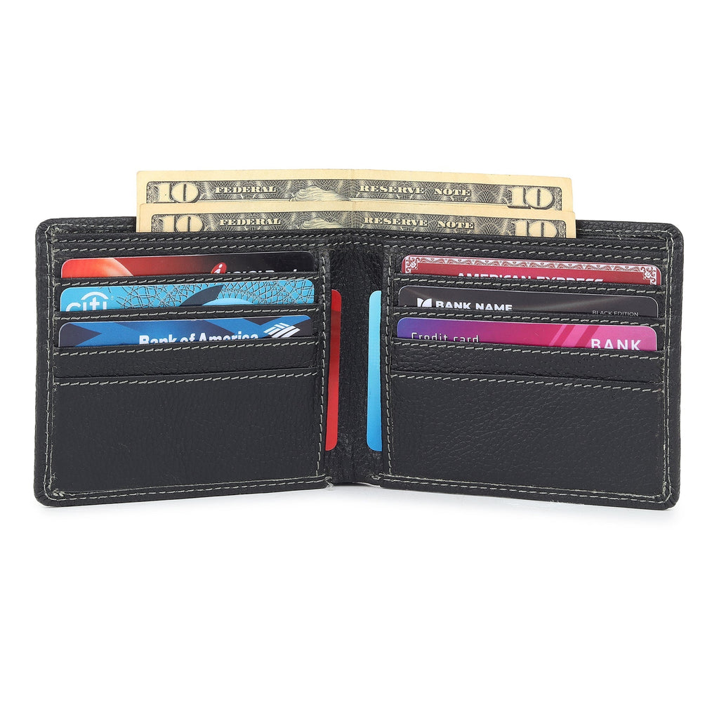 Black Textured Leather Mens Wallet Classy Leather Bags