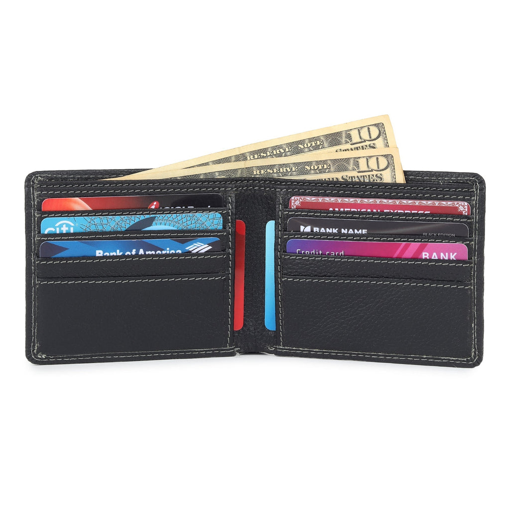 Black Textured Leather Mens Wallet Classy Leather Bags