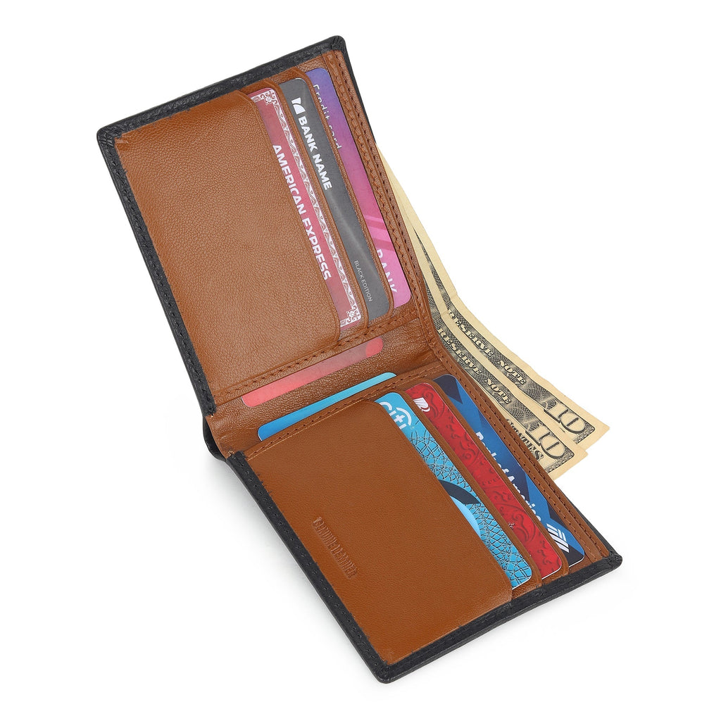 Black Minimal Contrast Wallet Classy Leather Bags