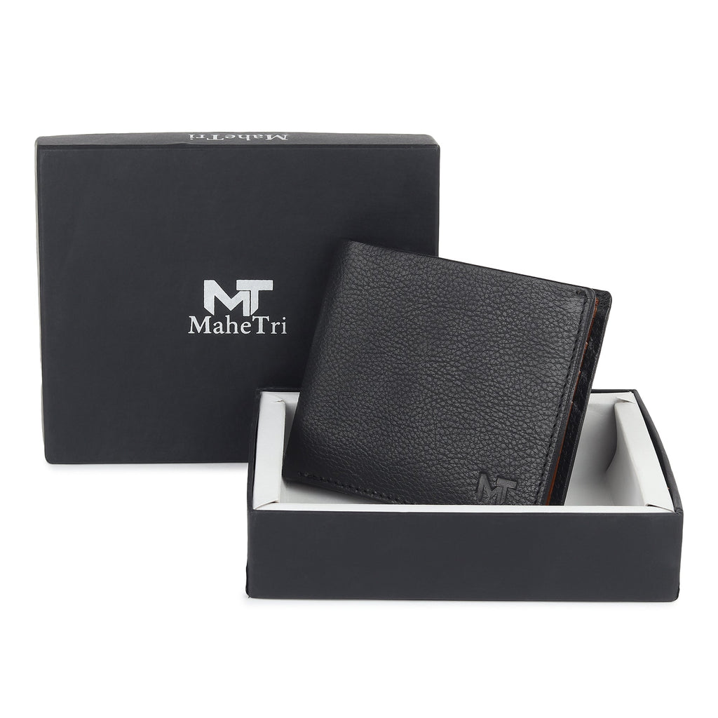 Black Minimal Contrast Wallet Classy Leather Bags