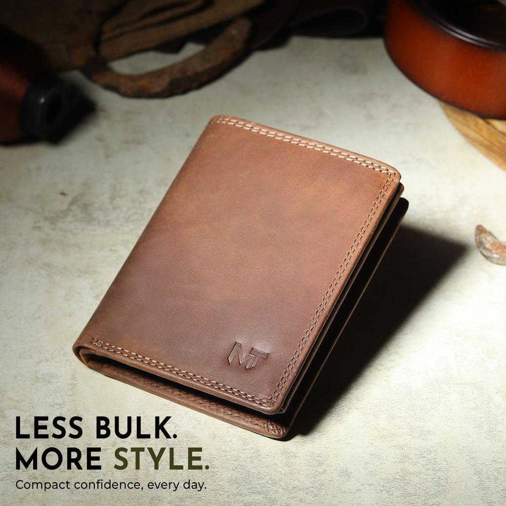 Buffalo Leather Men's Wallet - Vertical Classy Leather Bags