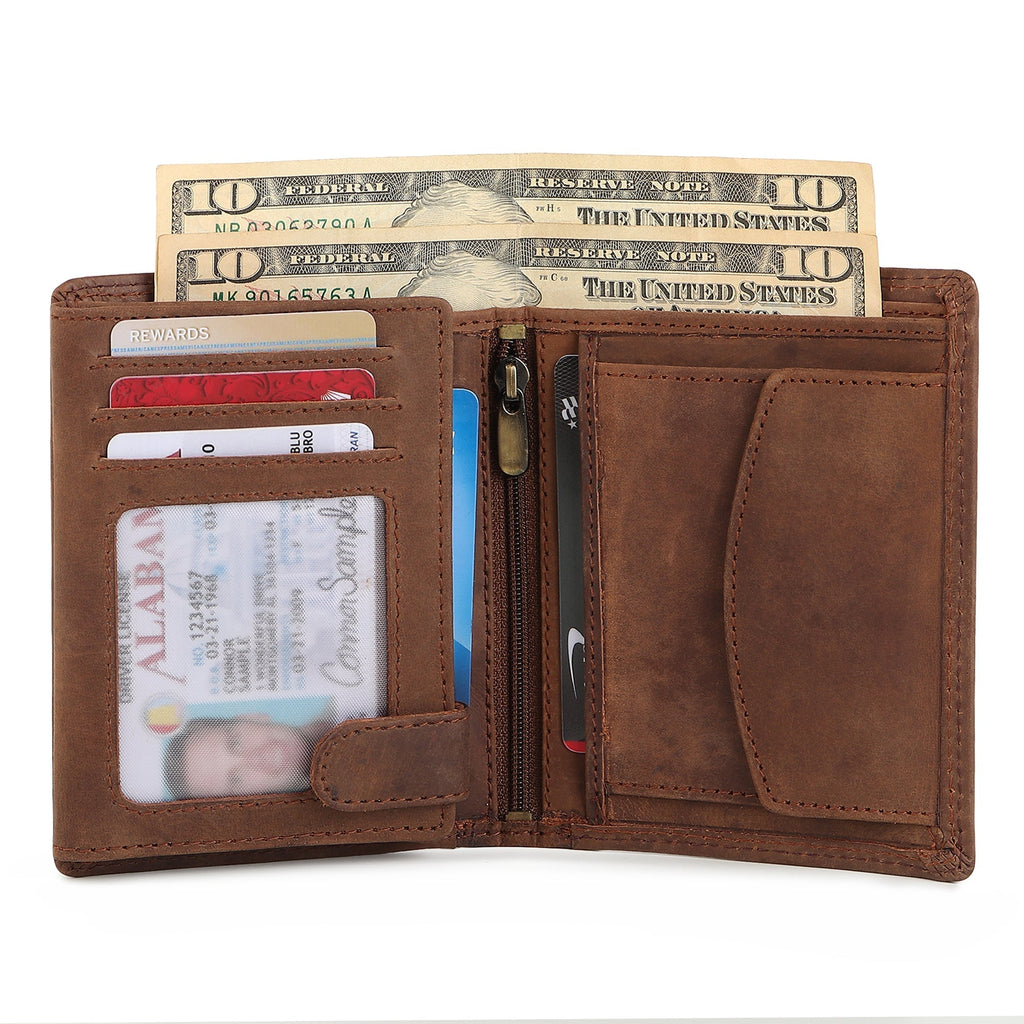 Buffalo Leather Men's Wallet - Vertical Classy Leather Bags