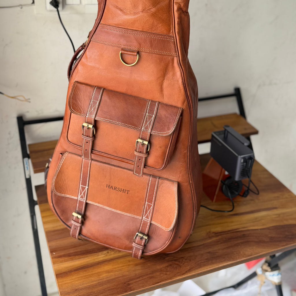 Personalized Leather Guitar Case Classy Leather Bags