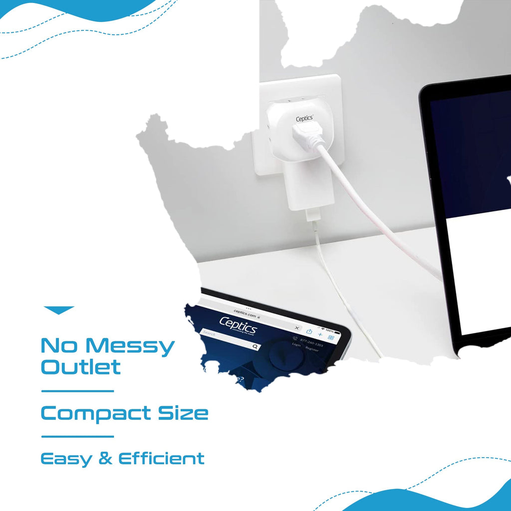 South Africa Travel Plug Adapter - 4 in 1 - Ultra Compact - Light Weight (PT-10L) Ceptics