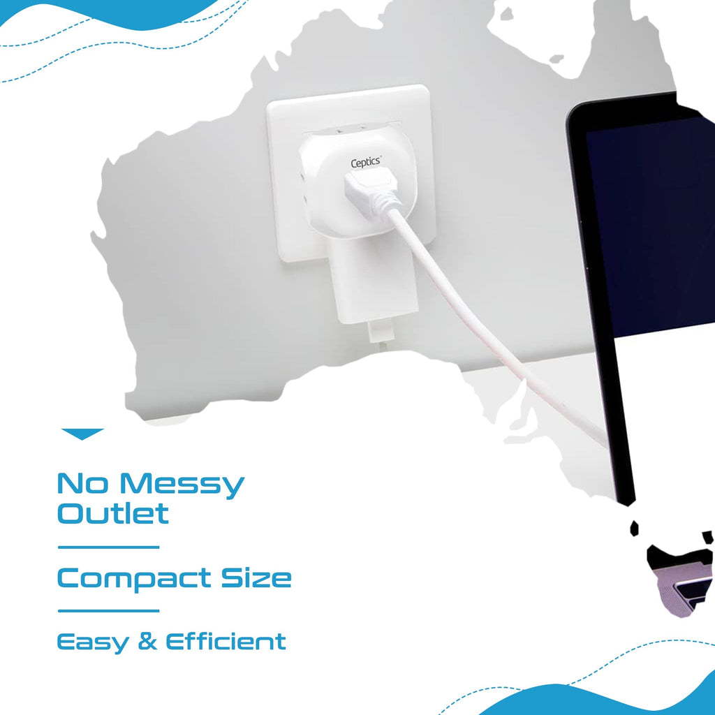 Australia, New Zealand, China Travel Plug Adapter - 4 in 1 - Ultra Compact - Light Weight (PT-16) Ceptics