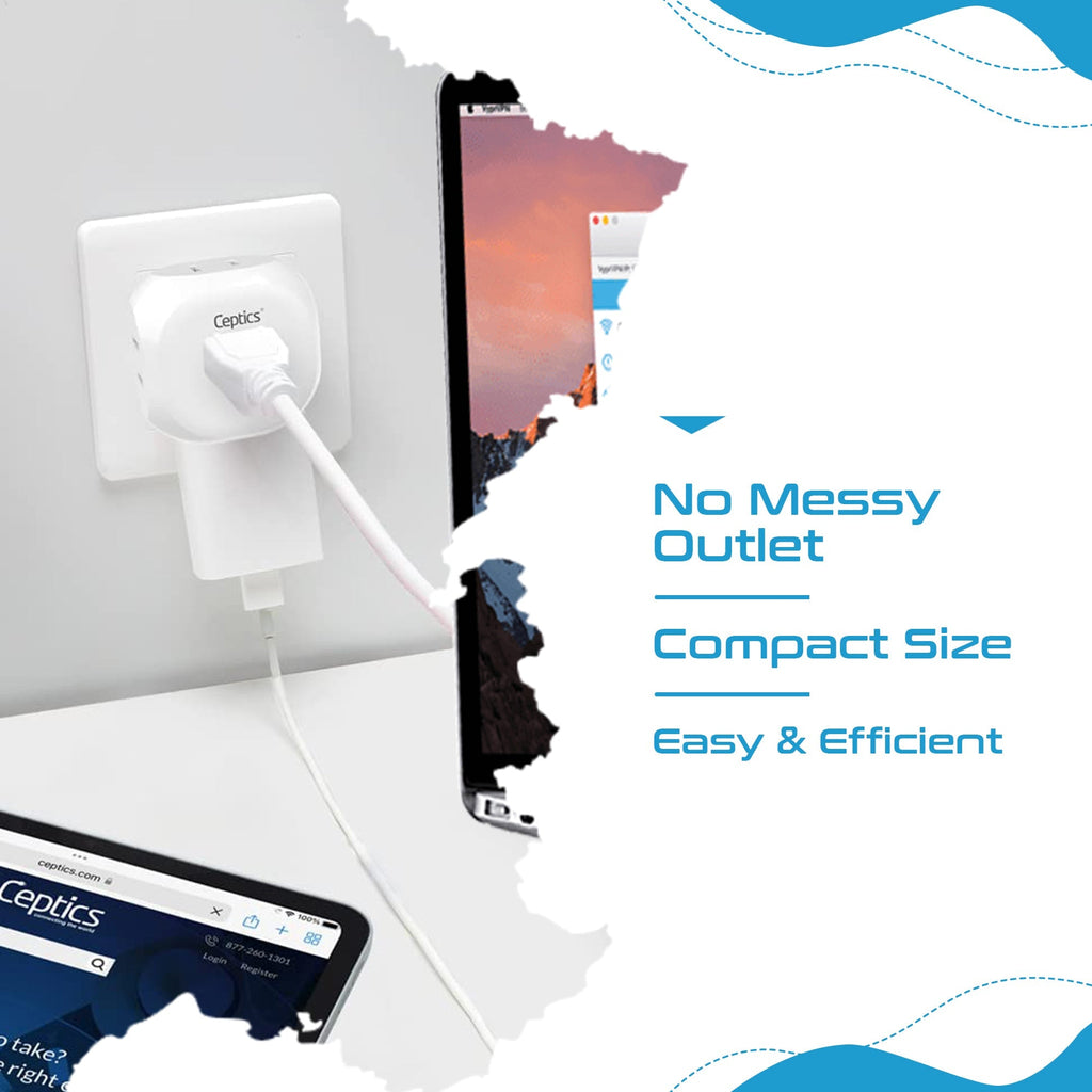 European Schuko Travel Plug Adapter - 4 in 1 - Ultra Compact - Light Weight (PT-9) Ceptics