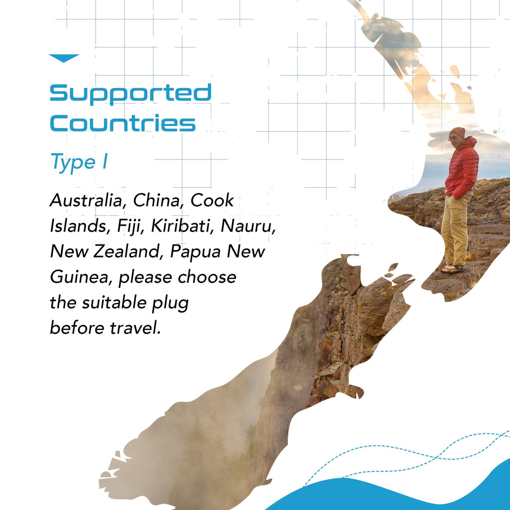 Australia, New Zealand, China Travel Plug Adapter - 4 in 1 - Ultra Compact - Light Weight (PT-16) Ceptics