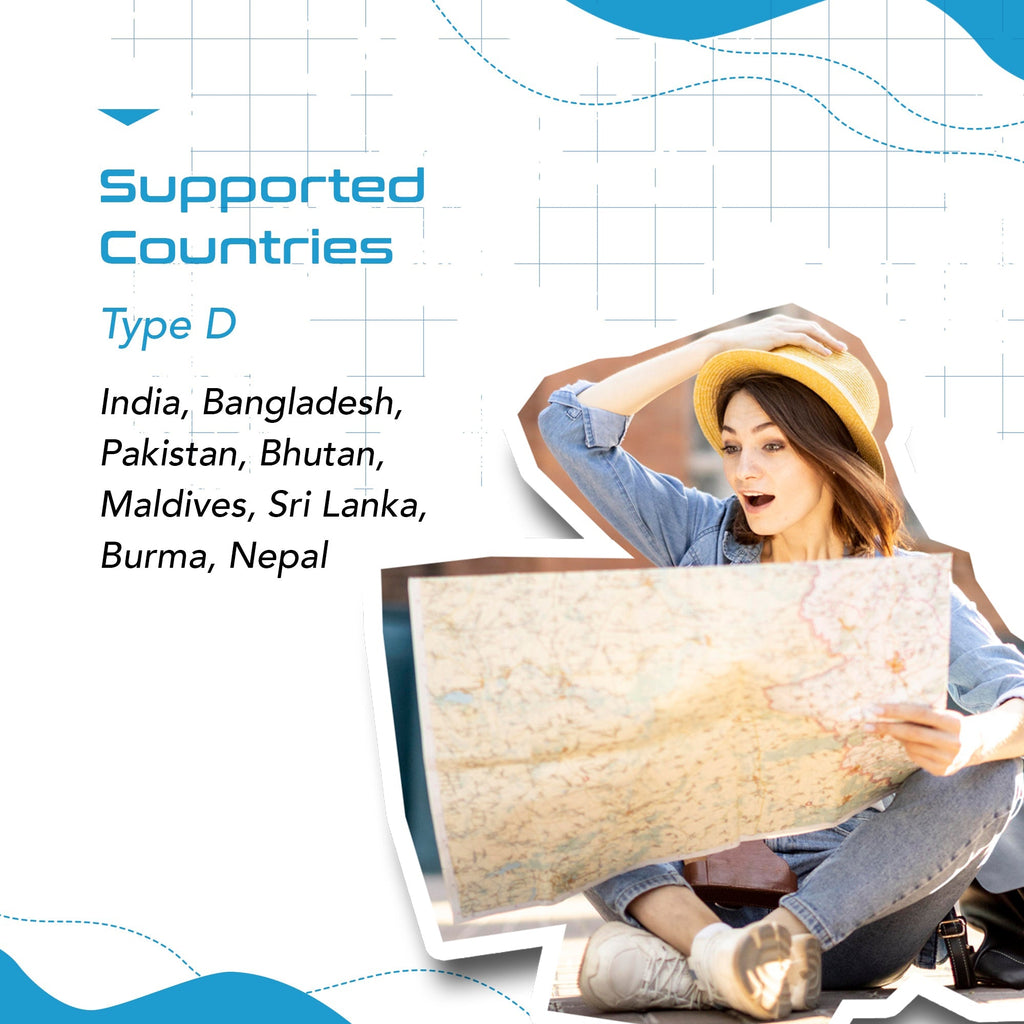 India, Pakistan Travel Plug Adapter - 4 in 1 - Ultra Compact - Light Weight (PT-10) Ceptics