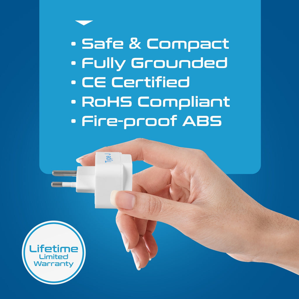 Switzerland Travel Adapter - Type J - 3 Pack (GP-11A) Ceptics