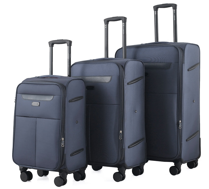 IZOD Liam Soft Shell Lightweight Expandable 360 Dual Spinning Wheels Combo Lock 28", 24", 20" 3 Piece Luggage Set Mirage Luggage