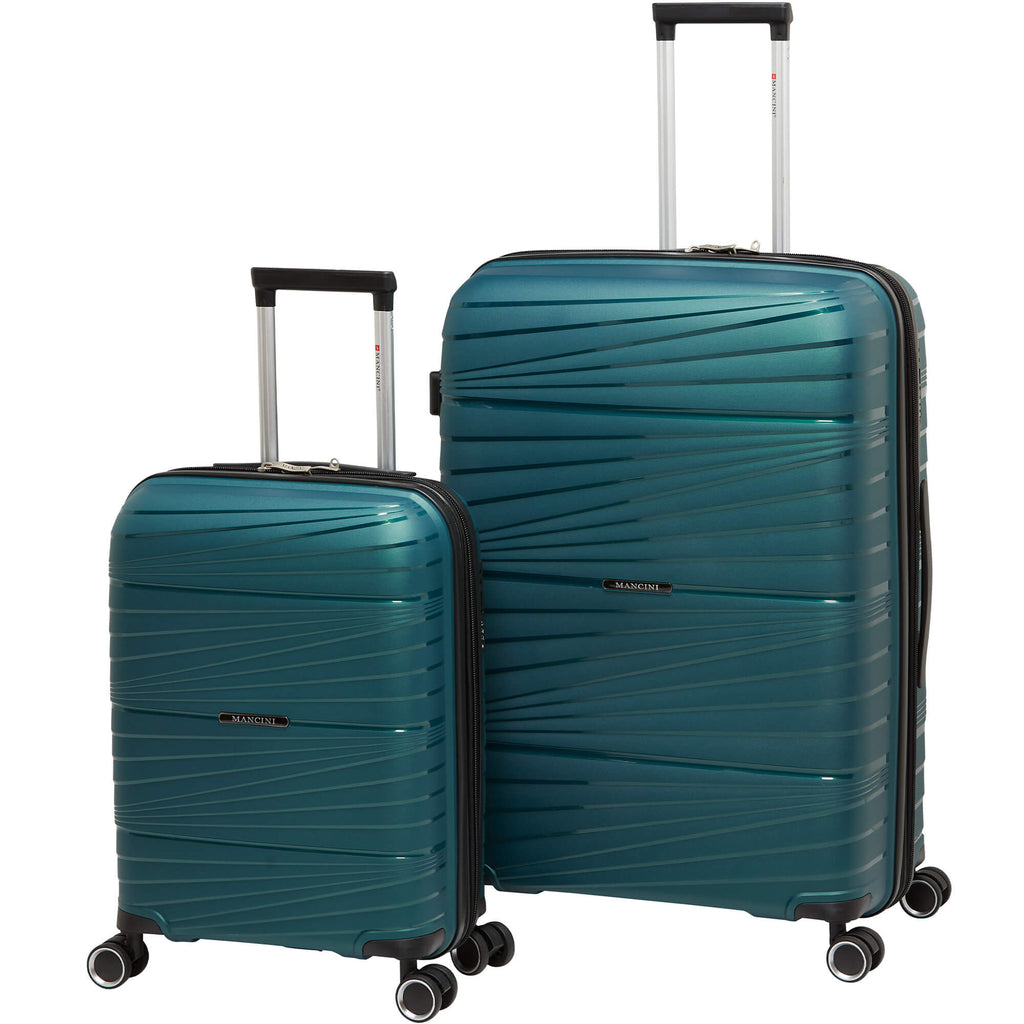 Mancini Bermuda Collection Expandable Polypropylene Spinner Luggage 2pc Set 20 and 28 inch (Copy) Mancini