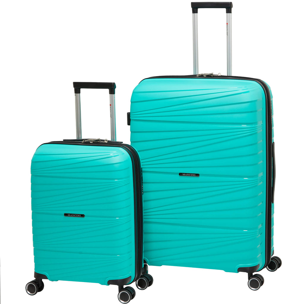 Mancini Bermuda Collection Expandable Polypropylene Spinner Luggage 2pc Set 20 and 28 inch (Copy) Mancini
