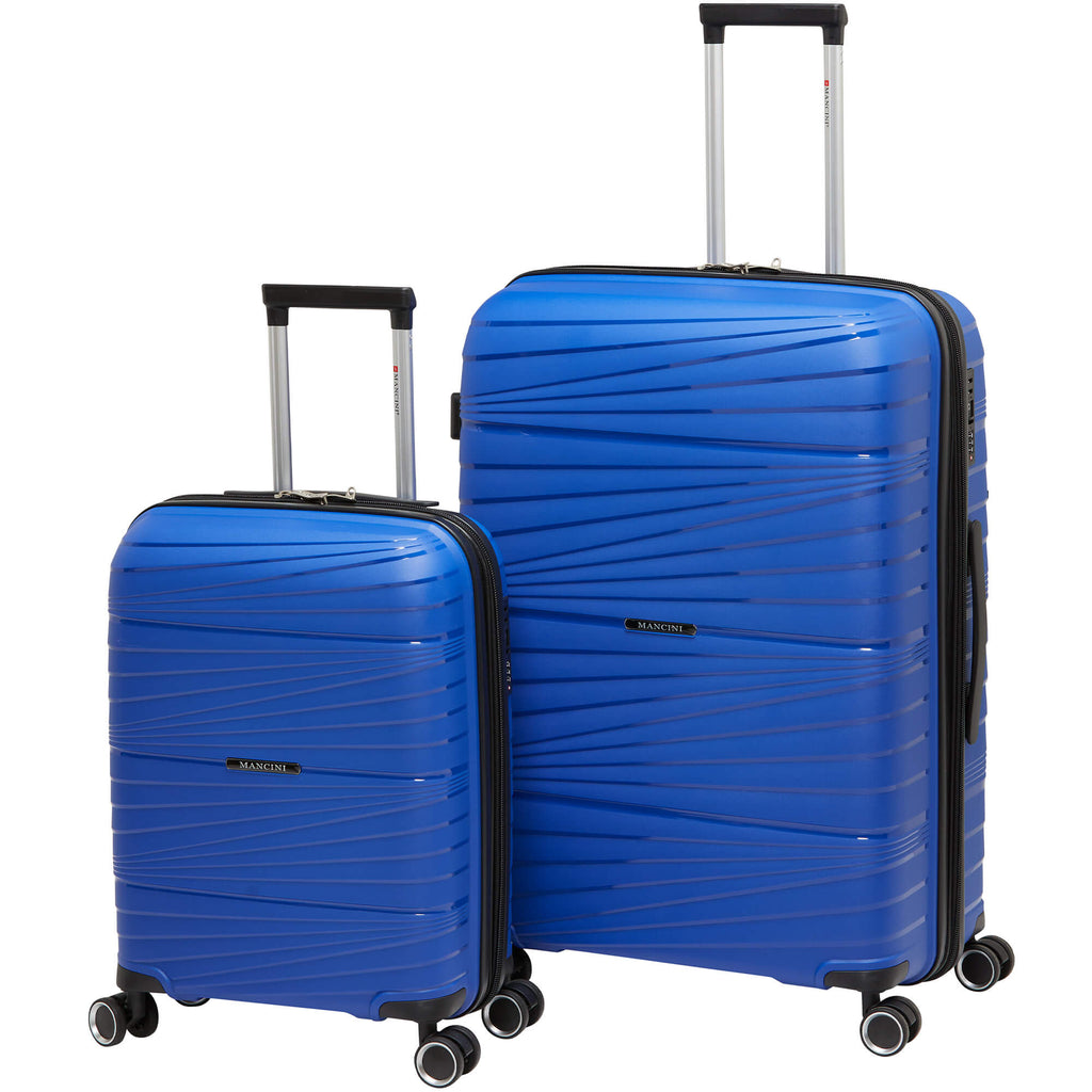 Mancini Bermuda Collection Expandable Polypropylene Spinner Luggage 2pc Set 20 and 28 inch (Copy) Mancini