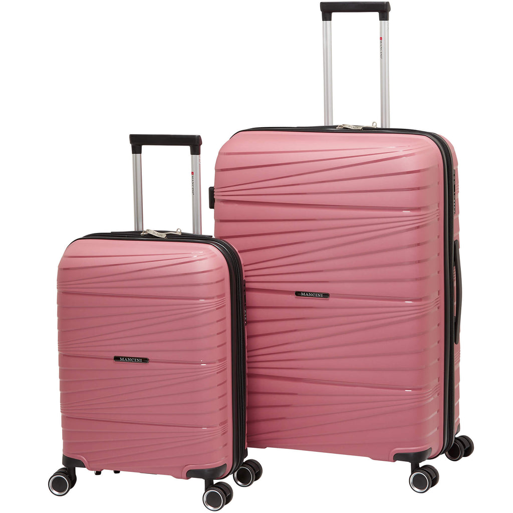 Mancini Bermuda Collection Expandable Polypropylene Spinner Luggage 2pc Set 20 and 28 inch (Copy) Mancini