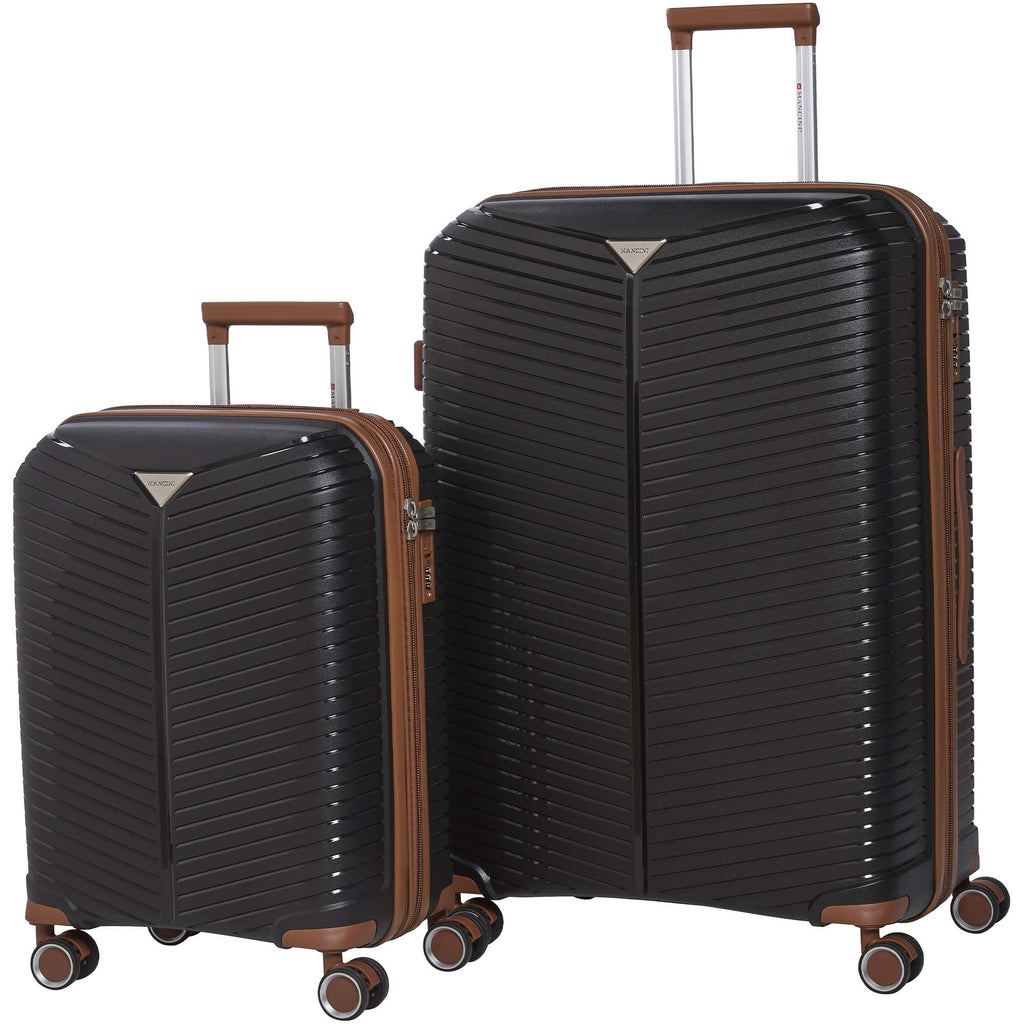 Mancini St. Lucia Collection Expandable Polypropylene Spinner Luggage 2pc Set 20 and 28 inch Mancini