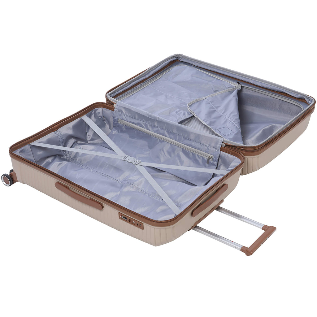 Mancini St. Lucia Collection Expandable Polypropylene Spinner Luggage 2pc Set 20 and 28 inch LuggageDesigners