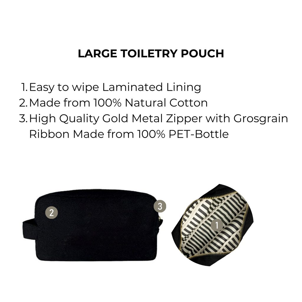 Toiletry Bag - Organizing Pouch, Large, Black Bag-all